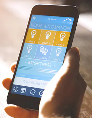 Handy mit Smart Lighting App